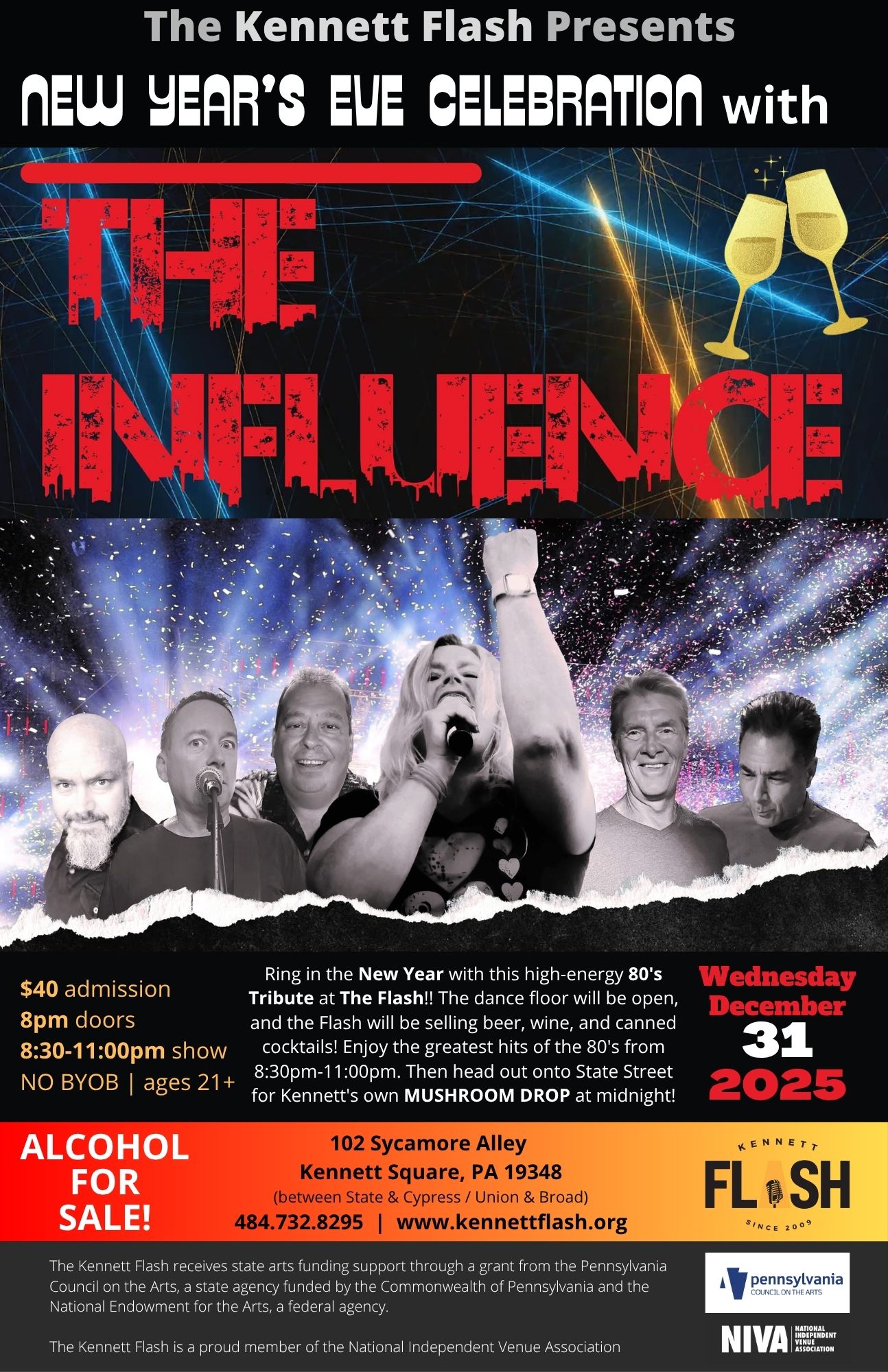 New Year's Eve Celebration with THE INFLUENCE 1 NYE 11x17 1
