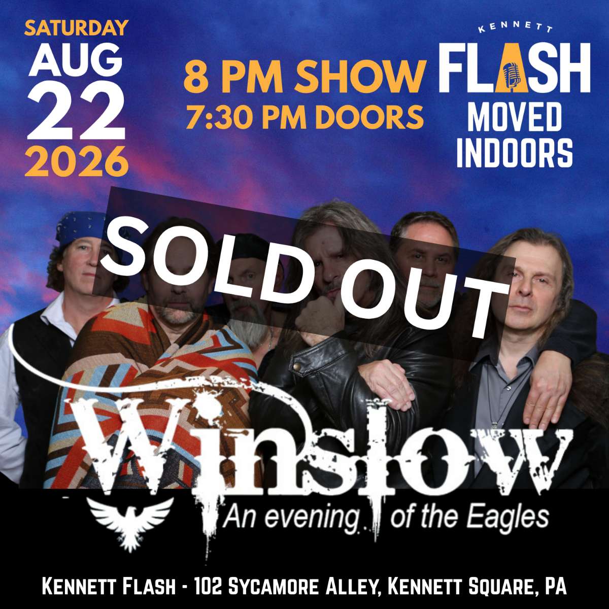 SOLD OUT: Winslow: An Evening of the Eagles (8pm INDOORS)