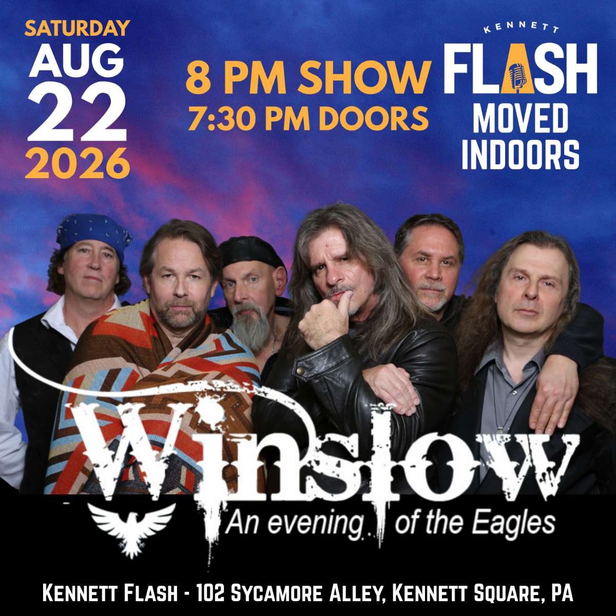 Winslow: An Evening of the Eagles (8pm INDOORS)